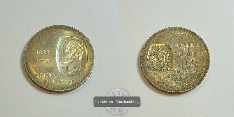  Venezuela 10 Bolivares 1973 Simon Bolivar FM-Frankfurt  Feinsilber: 27g   