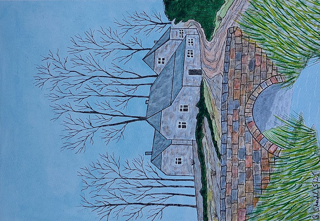  AQUARELLBILD / STEINBRÜCKE (1) / FORMAT A4 (21x29,7cm) / 5/2025   