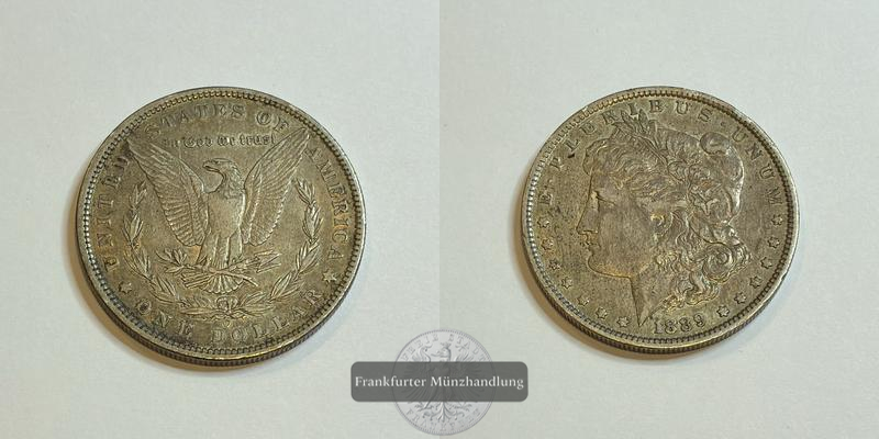  USA  1 Dollar (Morgan Dollar) 1889  FM-Frankfurt Feingewicht: 24,06g   