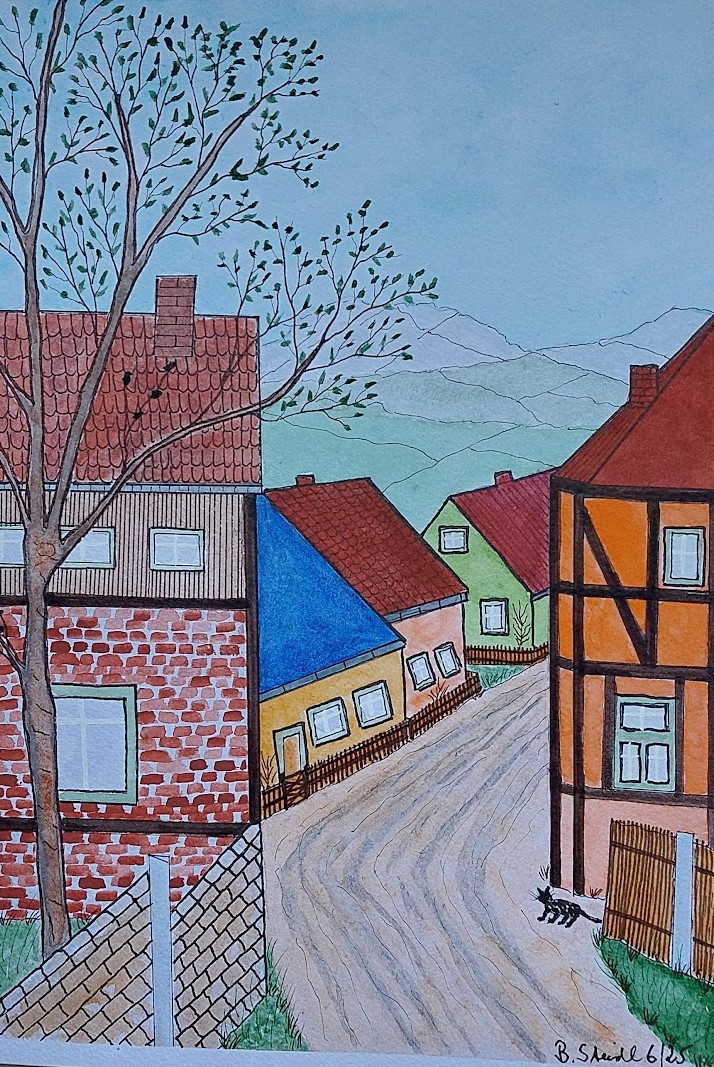  AQUARELLBILD / ERZGEBIRGSDORF / FORMAT A4 (21x29,7cm) / 6/2025   