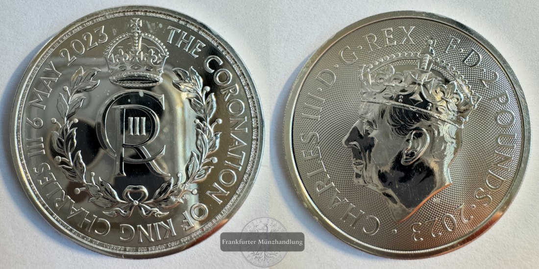  UK 2 Pounds Charles III (Coronation) 2023 FM-Frankfurt N#370269 Feinsilber: 31,2g   