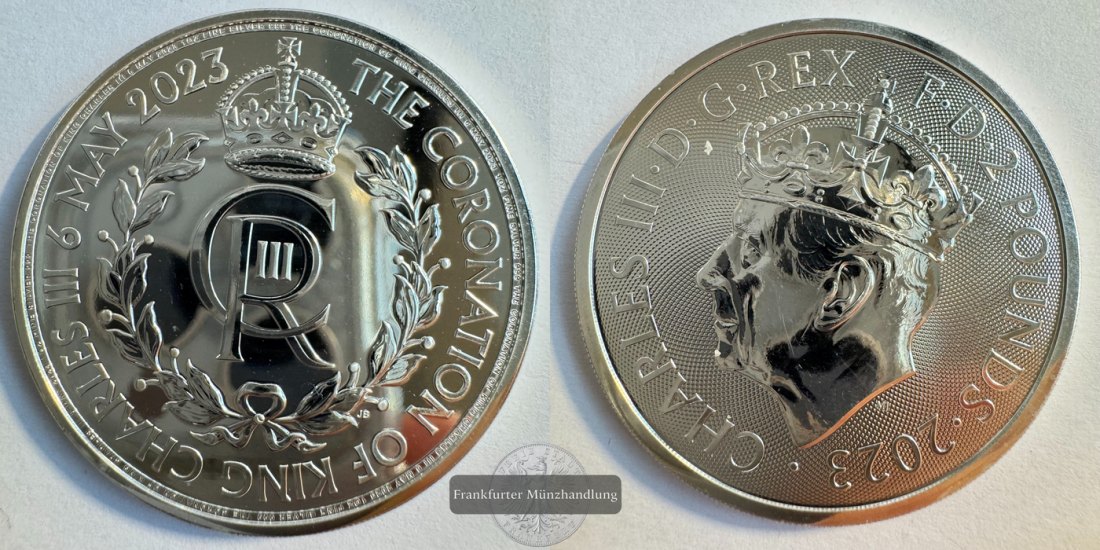  UK 2 Pounds Charles III (Coronation) 2023 FM-Frankfurt N#370269 Feinsilber: 31,2g   