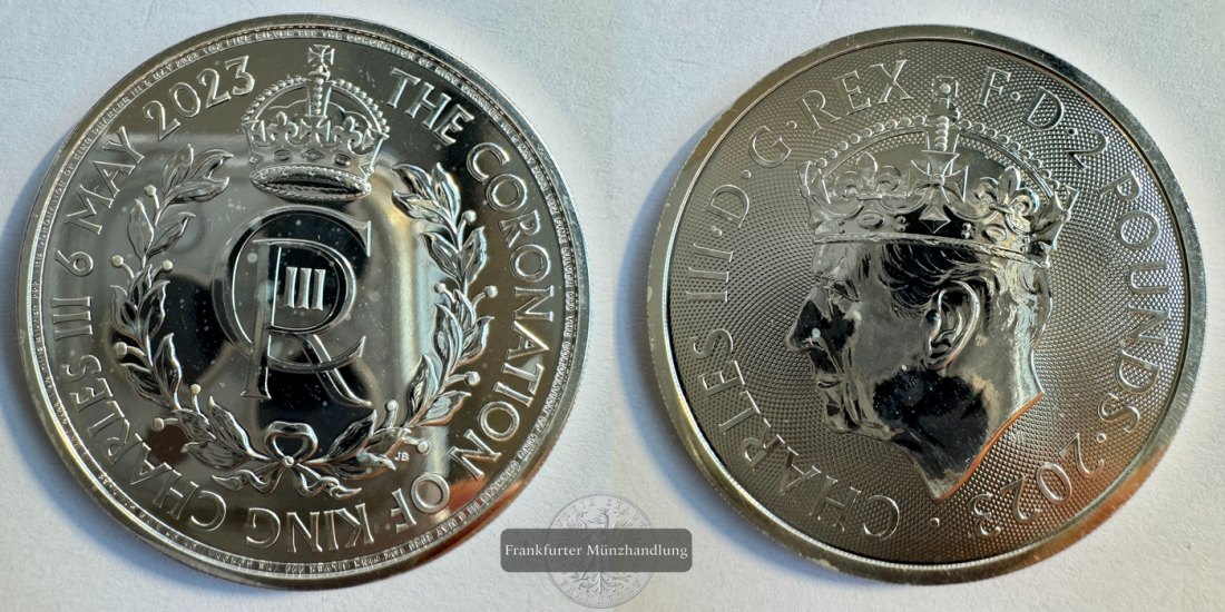  UK 2 Pounds Charles III (Coronation) 2023 FM-Frankfurt N#370269 Feinsilber: 31,2g   