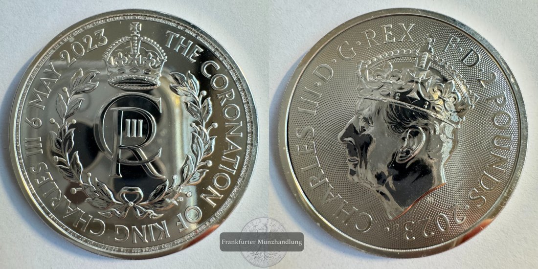  UK 2 Pounds Charles III (Coronation) 2023 FM-Frankfurt N#370269 Feinsilber: 31,2g   