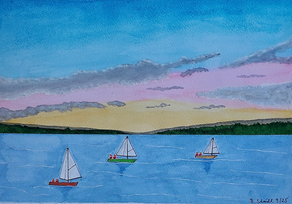  AQUARELLBILD-0032 / SEGELREGATTA (3) / FORMAT A4 (21x29,7cm) / 9/2025   