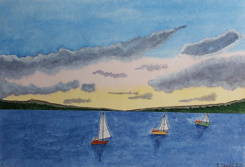  AQUARELLBILD-0031 / SEGELREGATTA (2) / FORMAT A4 (21x29,7cm) / 9/2025   