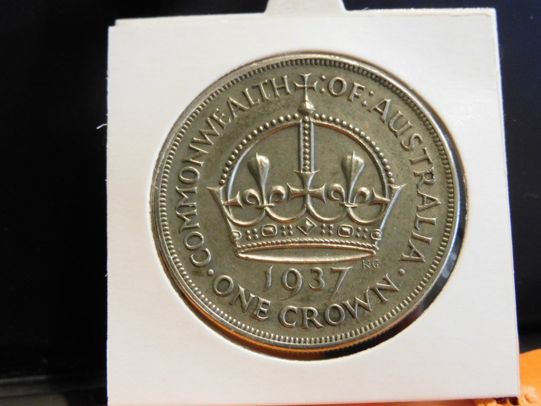  AUSTRALIA 1 CROWN 1937.GRADE-PLEASE SEE PHOTOS.   