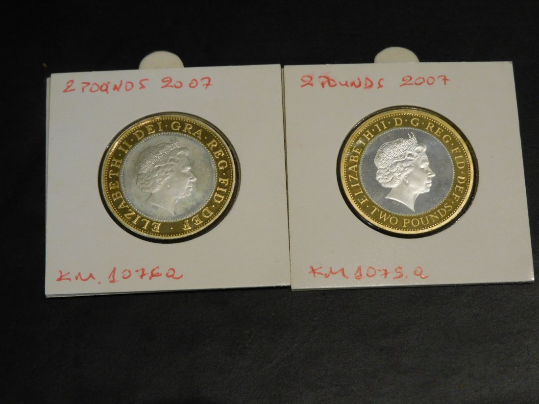  UNITED KINGDOM 2X 2 POUNDS 2007.GRADE-PLEASE SEE PHOTOS.   