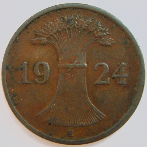  Weimar, 1 Reichspfennig 1924 E in 1925, J 313   