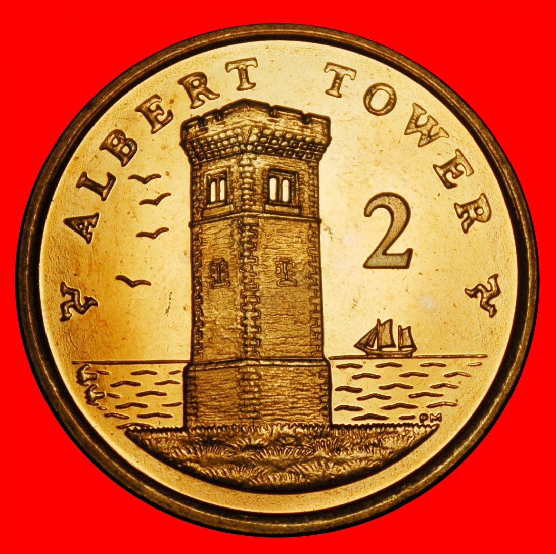 Ⰿ GREAT BRITAIN (2004-2016): ISLE OF MAN★2 PENCE 2013AA SHIP UNC MINT LUSTRE★LOW START★ NO RESERVE!