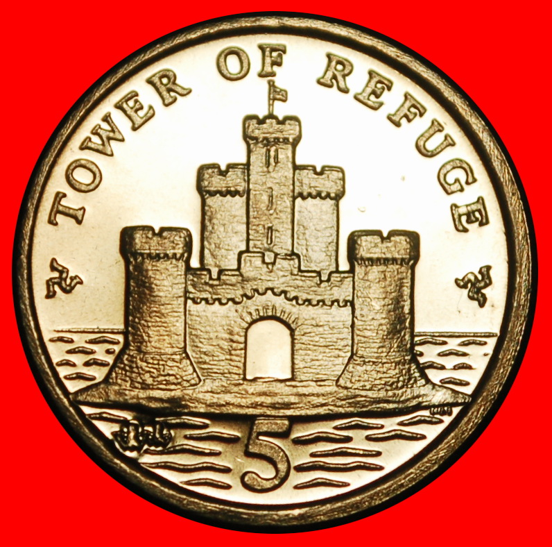 Ⰿ GREAT BRITAIN (2004-2016): ISLE OF MAN★5 PENCE 2011AA TOWER UNC MINT LUSTRE★LOW START★ NO RESERVE!