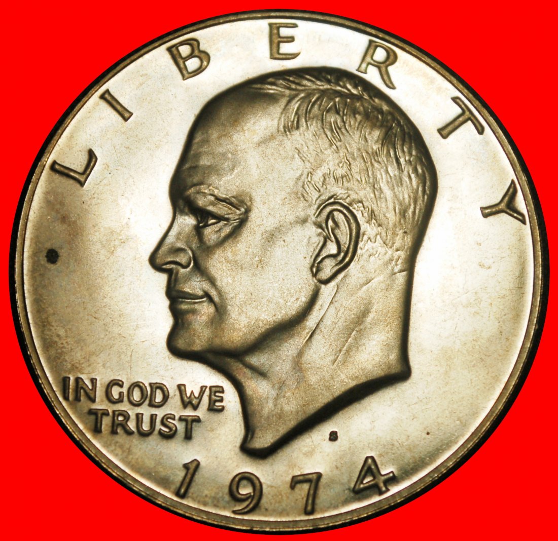  Ⰿ LUNAR DOLLAR (1971-1999): USA ★1 DOLLAR 1974S PROOF! Eisenhower (1890-1969)★LOW START★ NO RESERVE!   