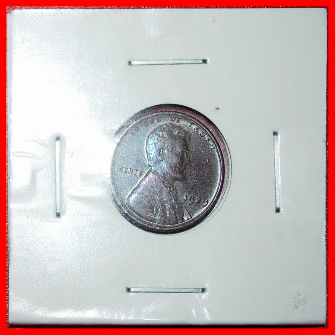  Ⰿ WHEAT PENNY (1909-1958): USA ★ 1 CENT 1929! LINCOLN (1809-1865)! IN HOLDER!★LOW START★ NO RESERVE!   