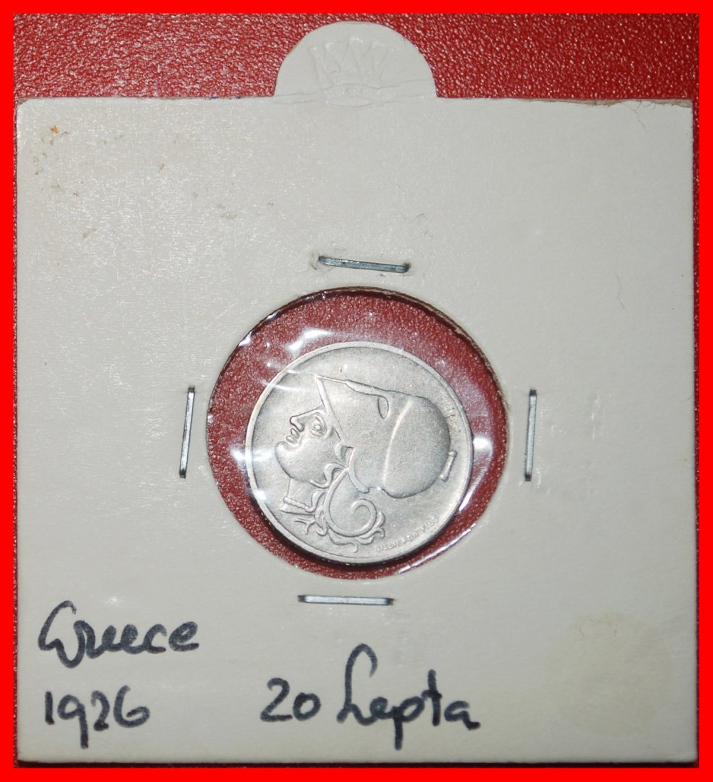 Ⰿ AUSTRIA ATHENA: GREECE ★ 20 LEPTONS 1926! IN HOLDER! ★LOW START★ NO RESERVE!