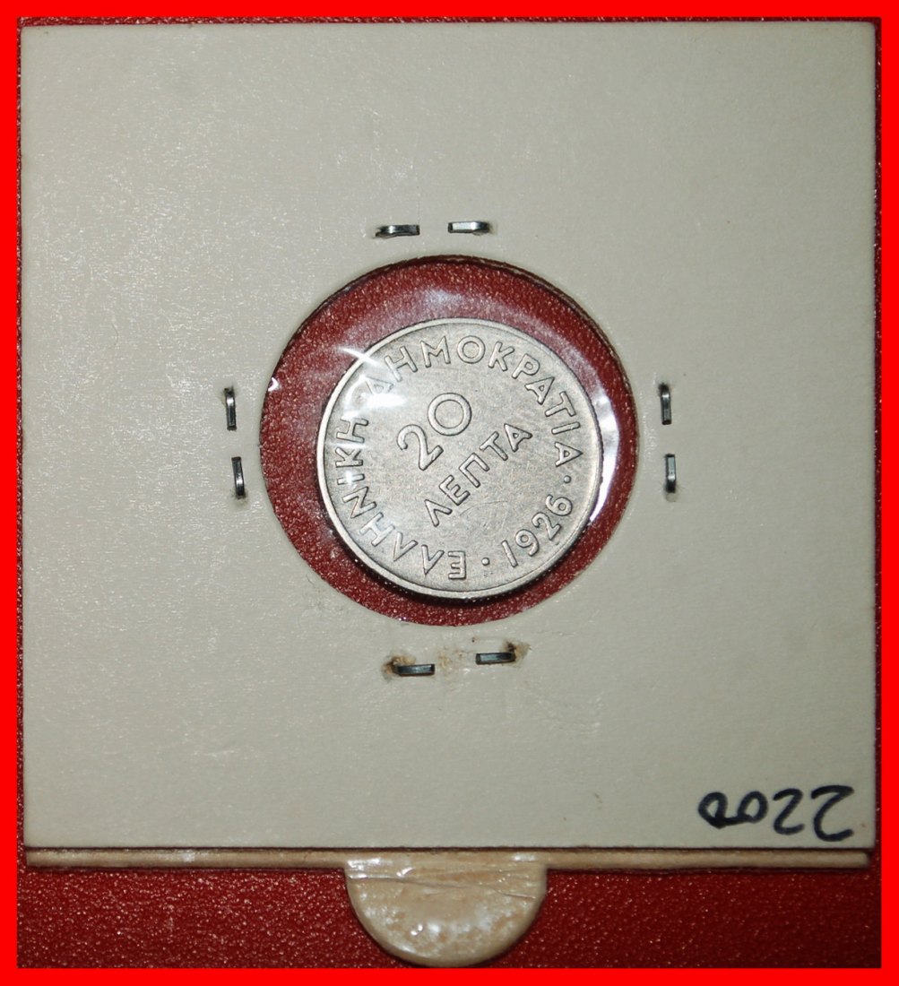  Ⰿ AUSTRIA ATHENA: GREECE ★ 20 LEPTONS 1926! IN HOLDER! ★LOW START★ NO RESERVE!   
