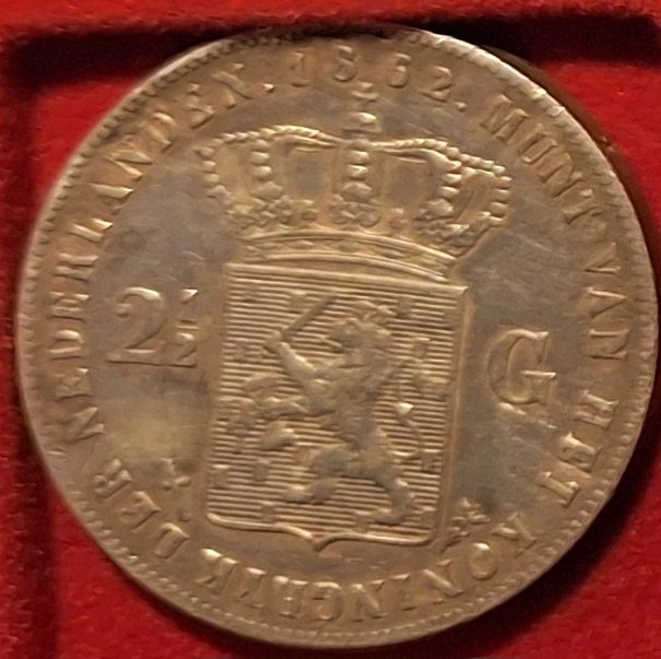  Niederlande 2-1/2 Gulden, 1862 Willem III König der Niederlande 25g 945er Silber fein=23,625g (3)   