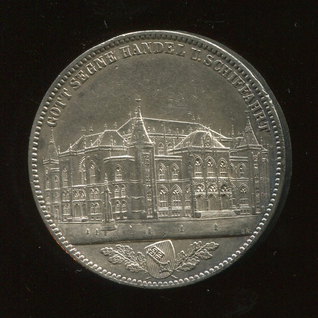  1 Taler Bremen Gedenkmedaille z. Eröffnungsfeier d. Neuen Börse 1864   
