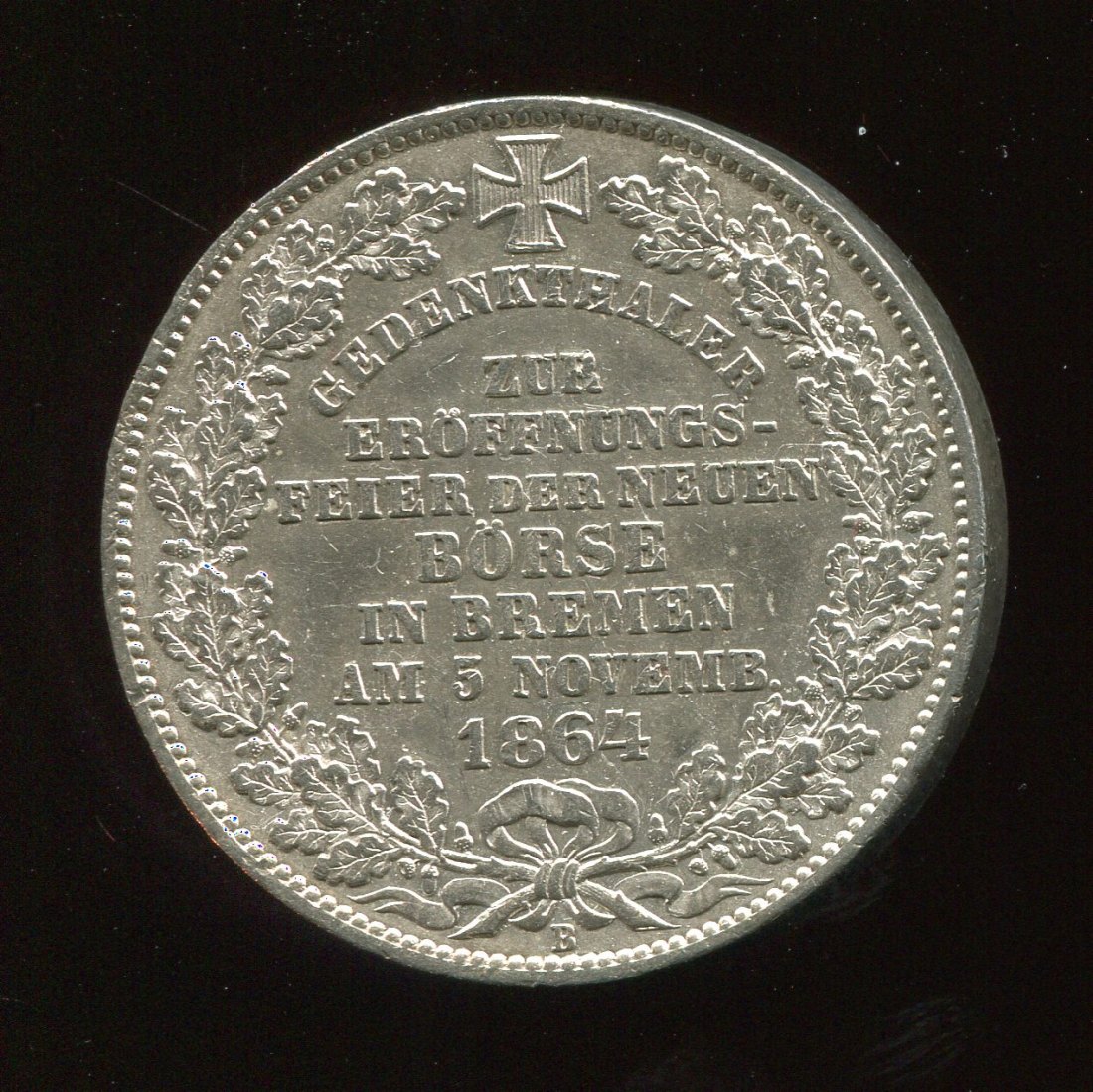  1 Taler Bremen Gedenkmedaille z. Eröffnungsfeier d. Neuen Börse 1864   