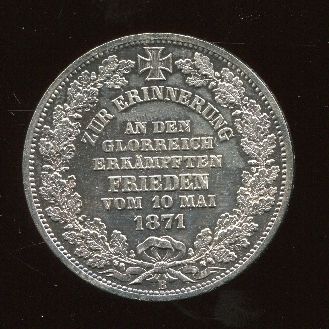  Bremen 1 Taler Gold Gedenkmünze in Silber an den Frieden von 1871   