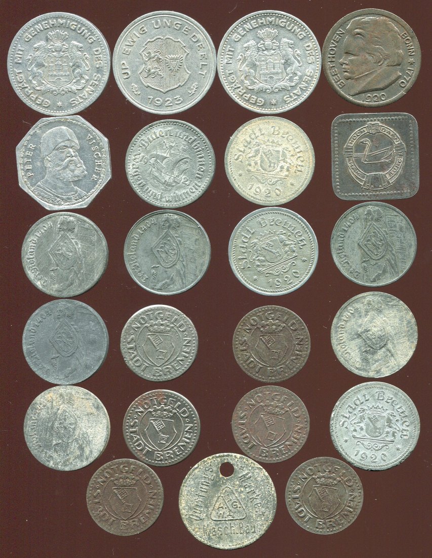  23x Notgeld meist aus Bremen aber auch andere Städte   