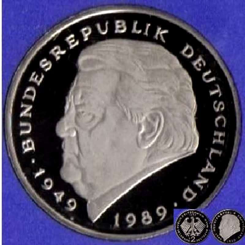  1997 F * 2 Deutsche Mark, Franz Josef Strauß, Polierte Platte PP, proof, top und rar   