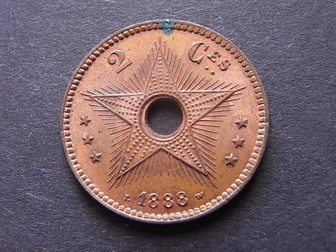  Belgisch Kongo 2 Cent 1888 stgl   