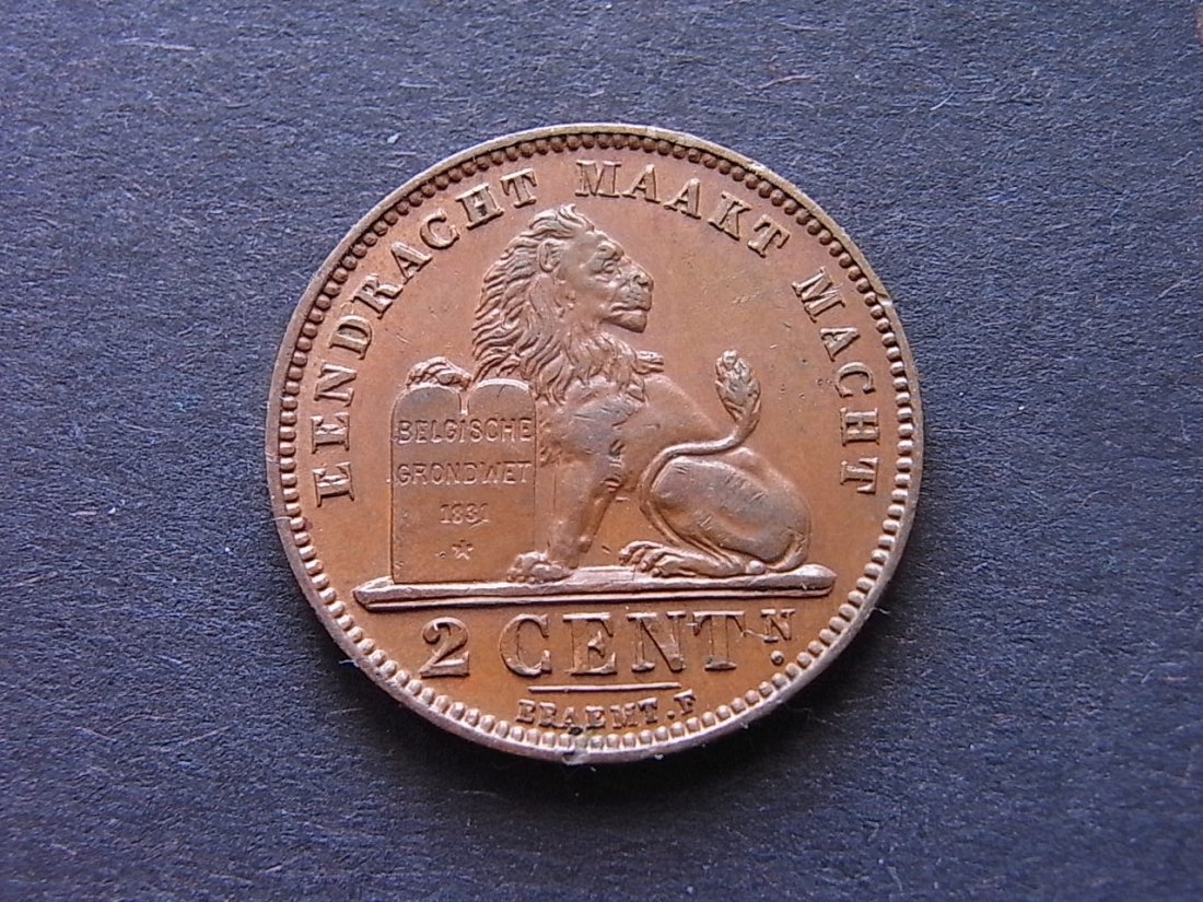  Belgien 2 Centimes 1905 vzgl   