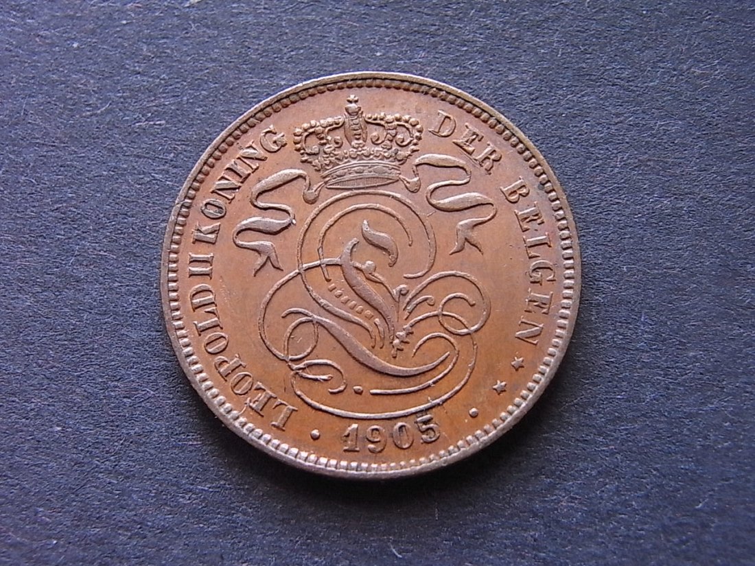  Belgien 2 Centimes 1905 vzgl   