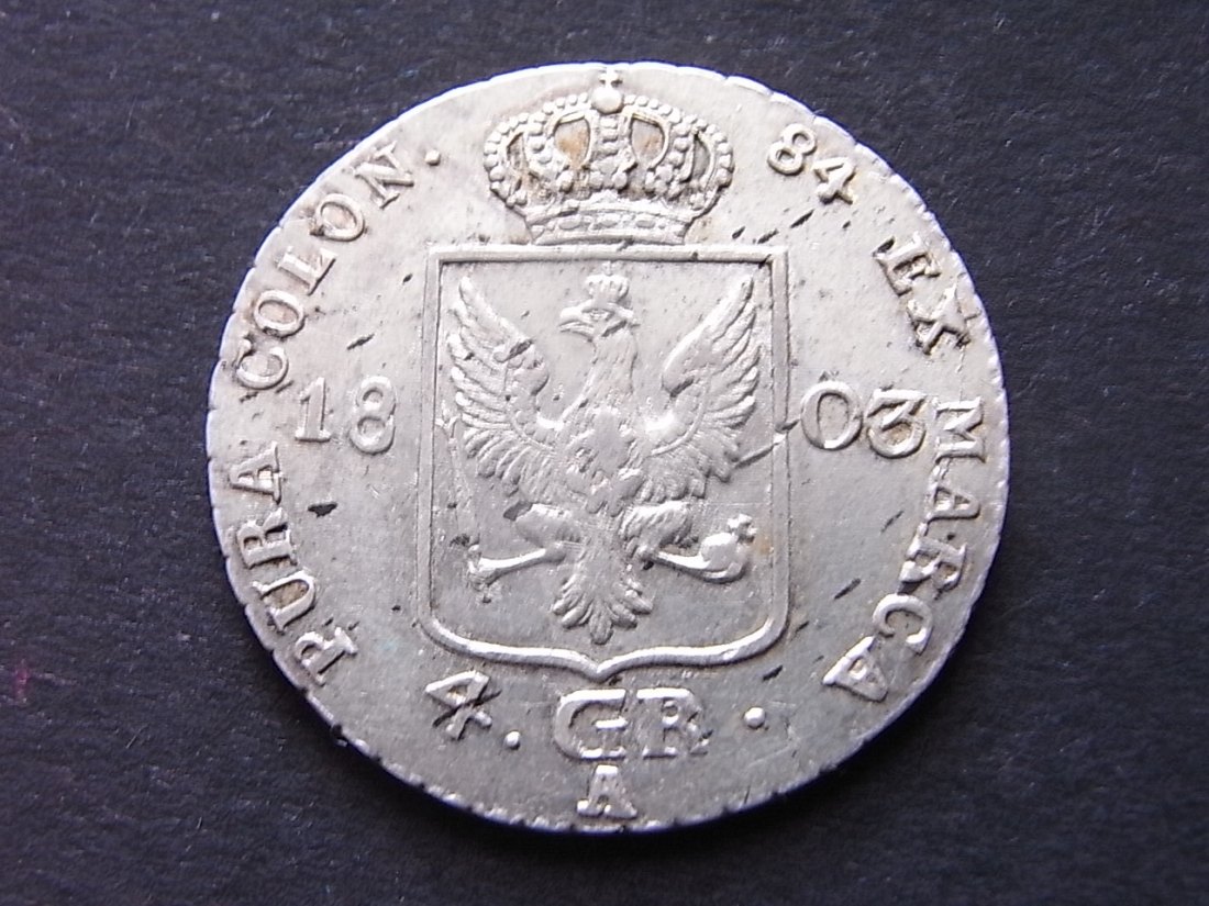  Preussen 4 Groschen 1803 A fvzgl   