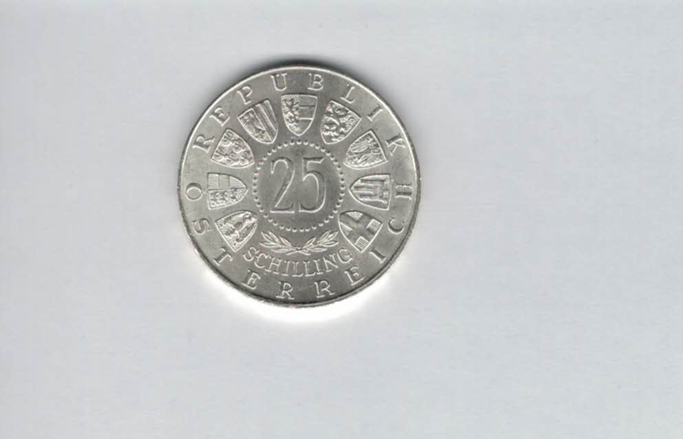  25 Schilling 1956 Wolfgang Amadeus Mozart silber 10,4g fein Österreich Spittalgold9800 (04588/2)   