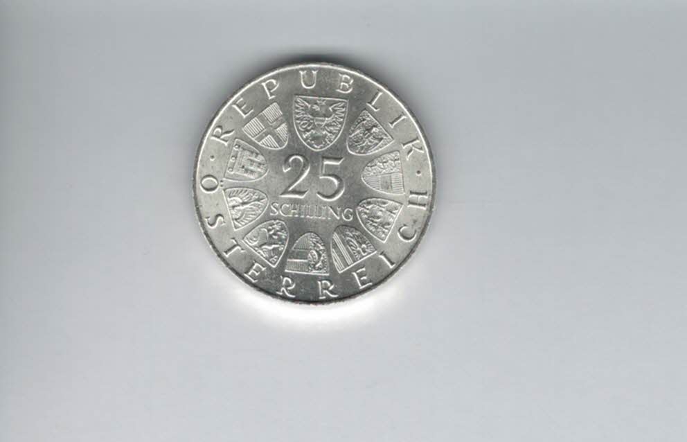  25 Schilling 1969 Peter Rosegger silber 10,4g fein Österreich 2. Rep Spittalgold9800 (4588/15)   