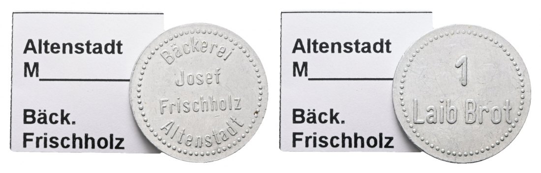  Bayern, Altenstadt, Bäckerei Josef Frischholz, 1 Laib Brot; Menzel -   