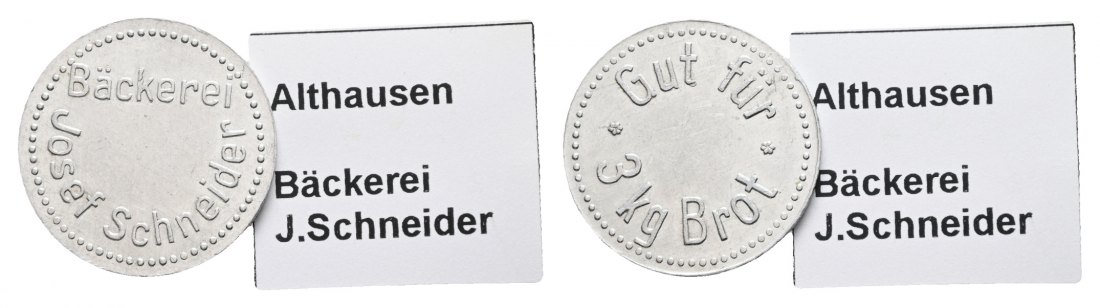  Bayern, Althausen, Bäckerei Josef Schneider, Gut für 3 kg Brot; Menzel -   