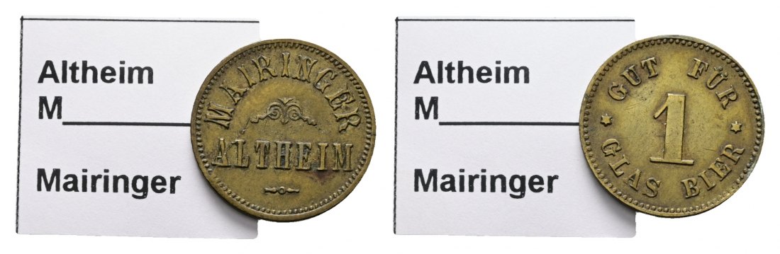  Bayern, Altheim, Mairinger, Biermarke; Menzel 401   