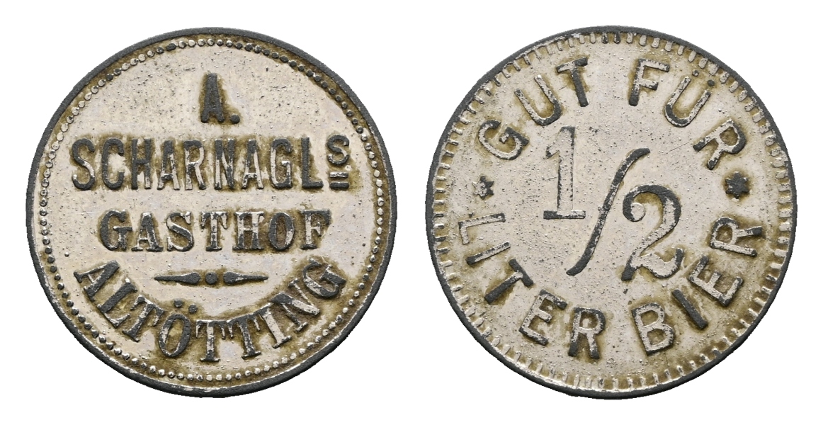  Bayern, Altötting, Gasthof Scharnagl, Biermarke; Menzel 415   