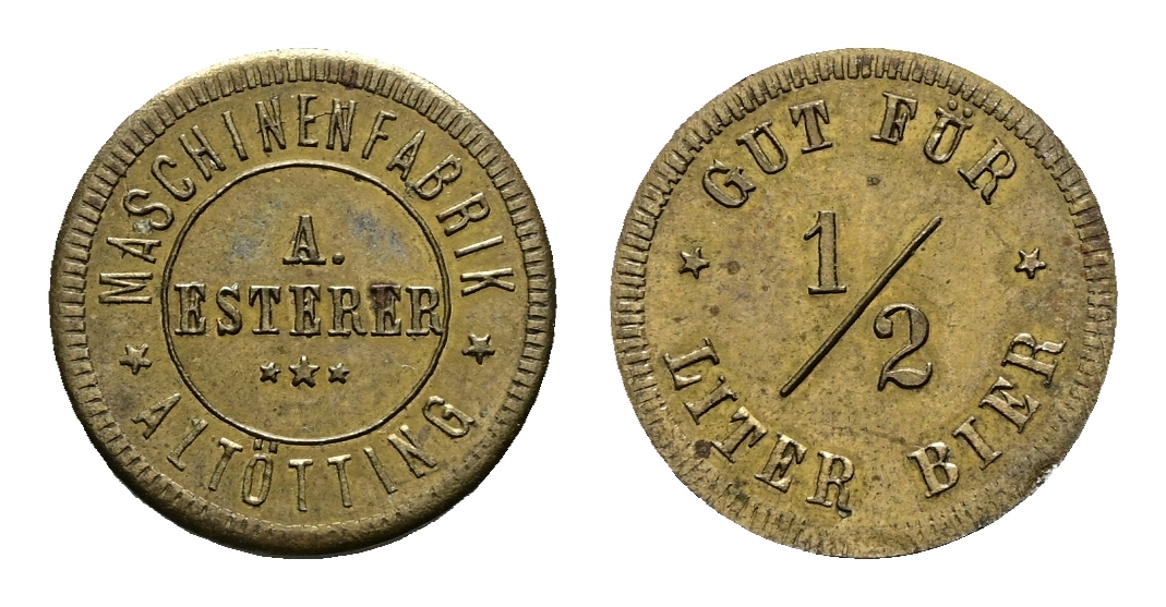  Bayern, Altötting, A. Esterer Maschinenfabrik, Biermarke; Menzel 424   