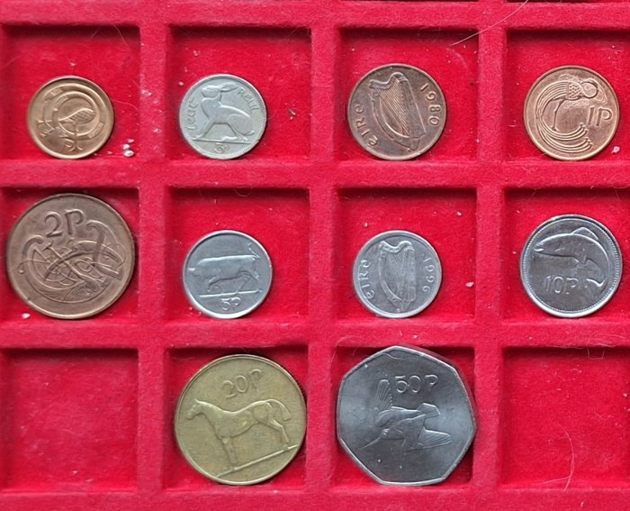  Irland 1/2-50 Pence alle außer Kurs   