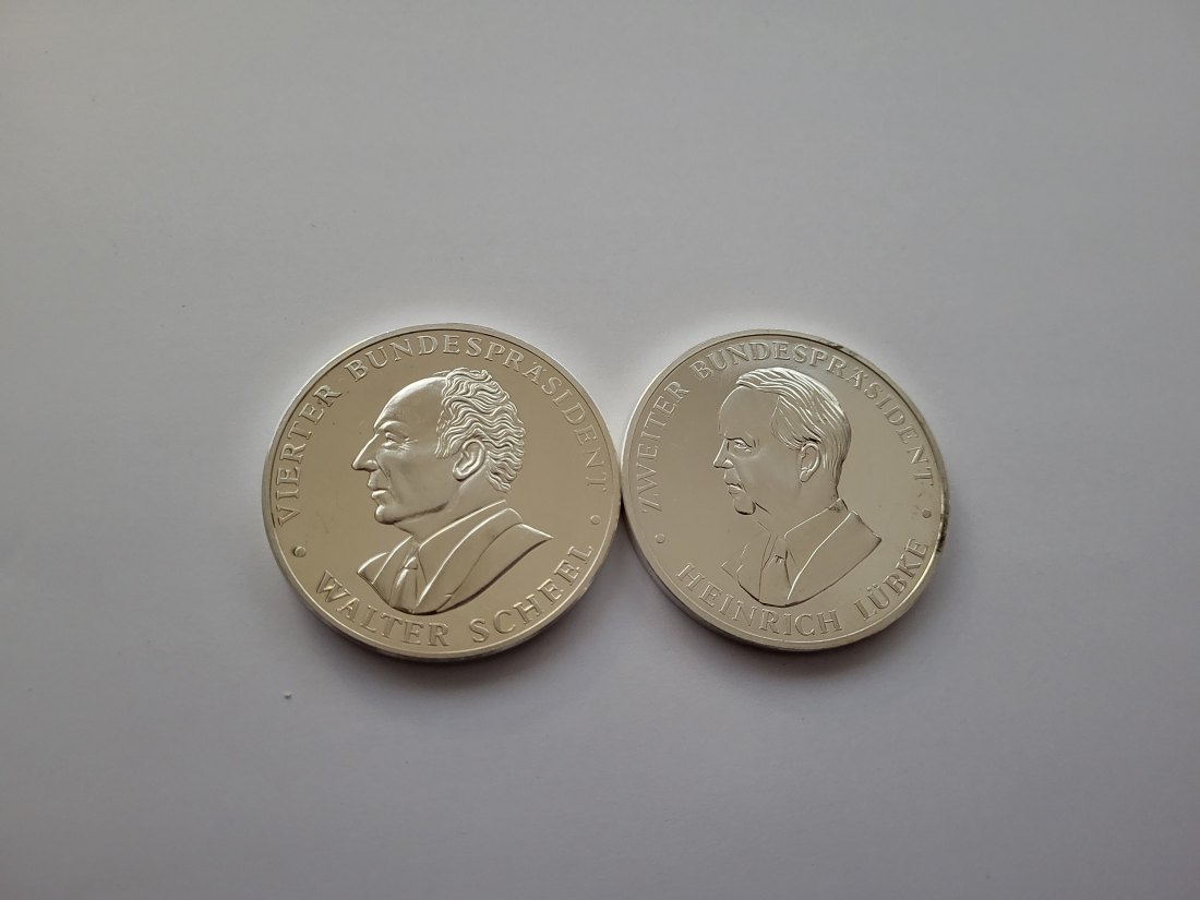  Silbermedaille Bundespräsident Scheel & Lübke silber 999,9/100g Deutschland Spittalgold9800 (00   