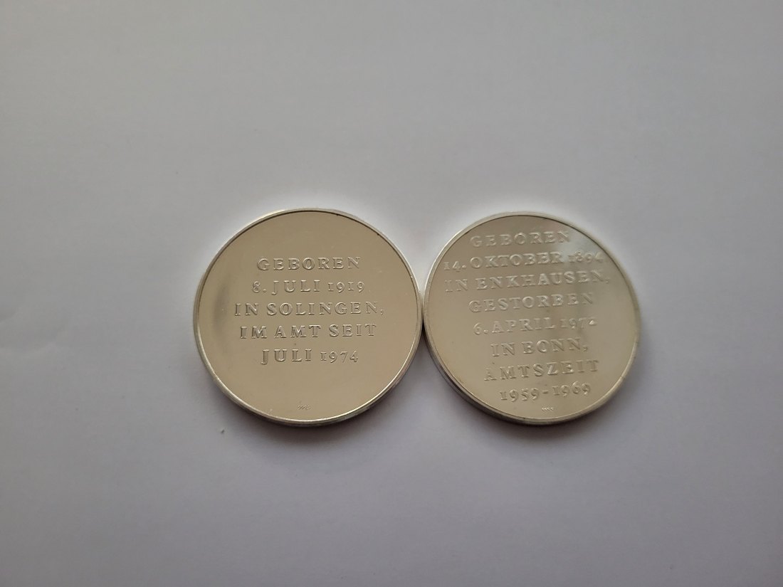  Silbermedaille Bundespräsident Scheel & Lübke silber 999,9/100g Deutschland Spittalgold9800 (00   