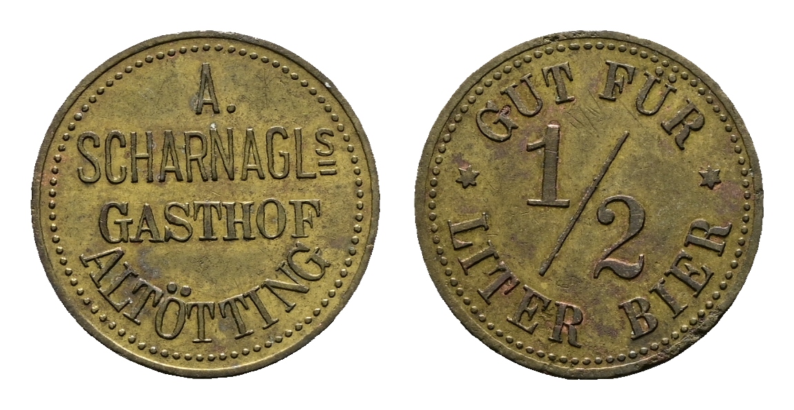  Bayern, Altötting, A.Scharnagls Gasthof, Biermarke; Menzel 415   