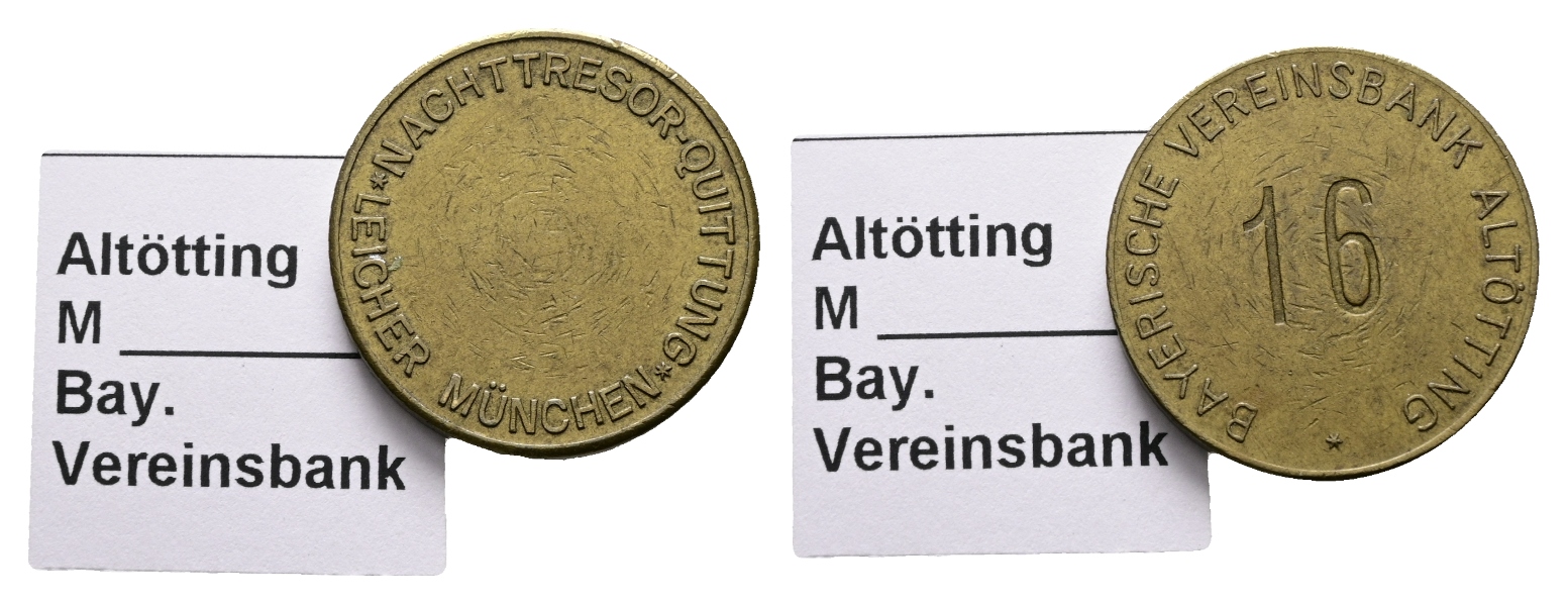  Bayern, Altötting, Bayerische Vereinsbank, Nachttresor-Quittung; Menzel -   