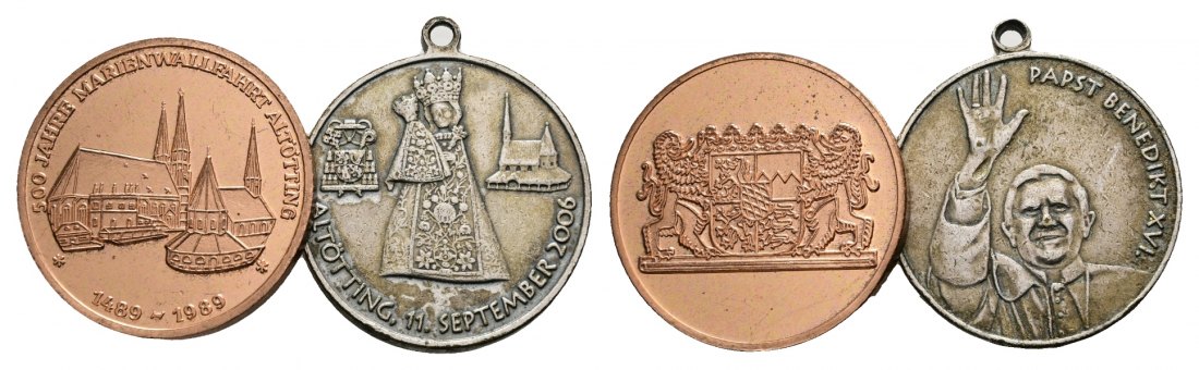  Bayern, Altötting, Medaillen (2 Stück), unedel   