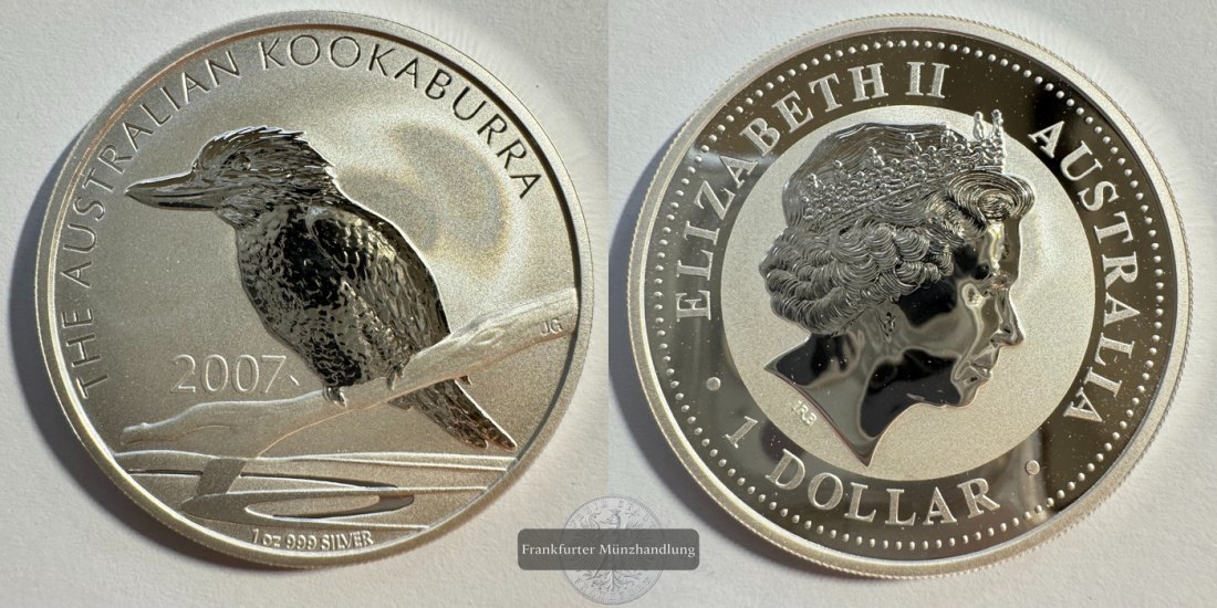  Australien 1 Dollar 2007 Kookaburra FM-Frankfurt KM#889 Feinsilber: 31,06g   