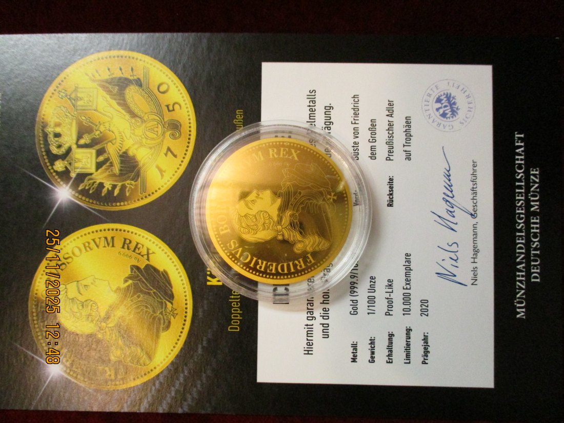  Anlagegold 999,9er Gold Gewicht: 1/100 oz in Gramm: 0,311g /1   