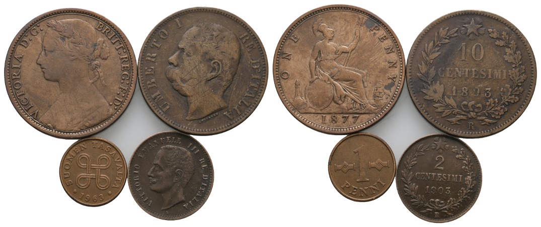  Ausland; Lot Kleinmünzen (4 Stück)   