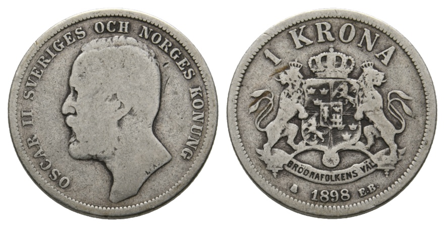  Ausland; Norwegen; 1 Krone 1898   