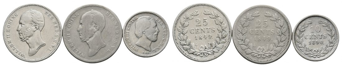  Ausland; Niederlande; Lot Kleinmünzen (3 Stück)   