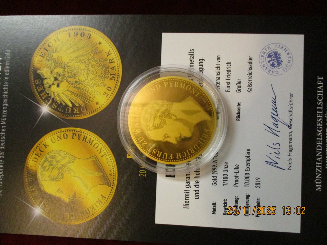  Anlagegold 999,9er Gold Gewicht: 1/100 oz in Gramm: 0,311g /2   