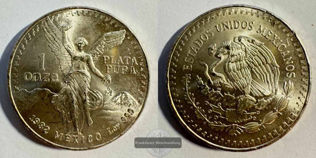  Mexico 1 Onza Libertad Plata Pura 1982 FM-Frankfurt KM#494.1 Feinsilber: 31,1g   