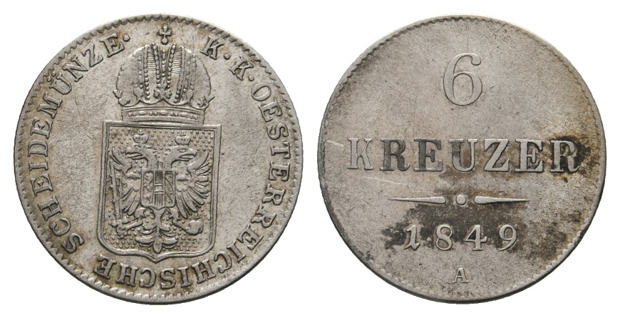  Ausland; Österreich; 6 Kreuzer 1849   